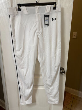 Under Armour Men's White and Black Baseball Pants XL